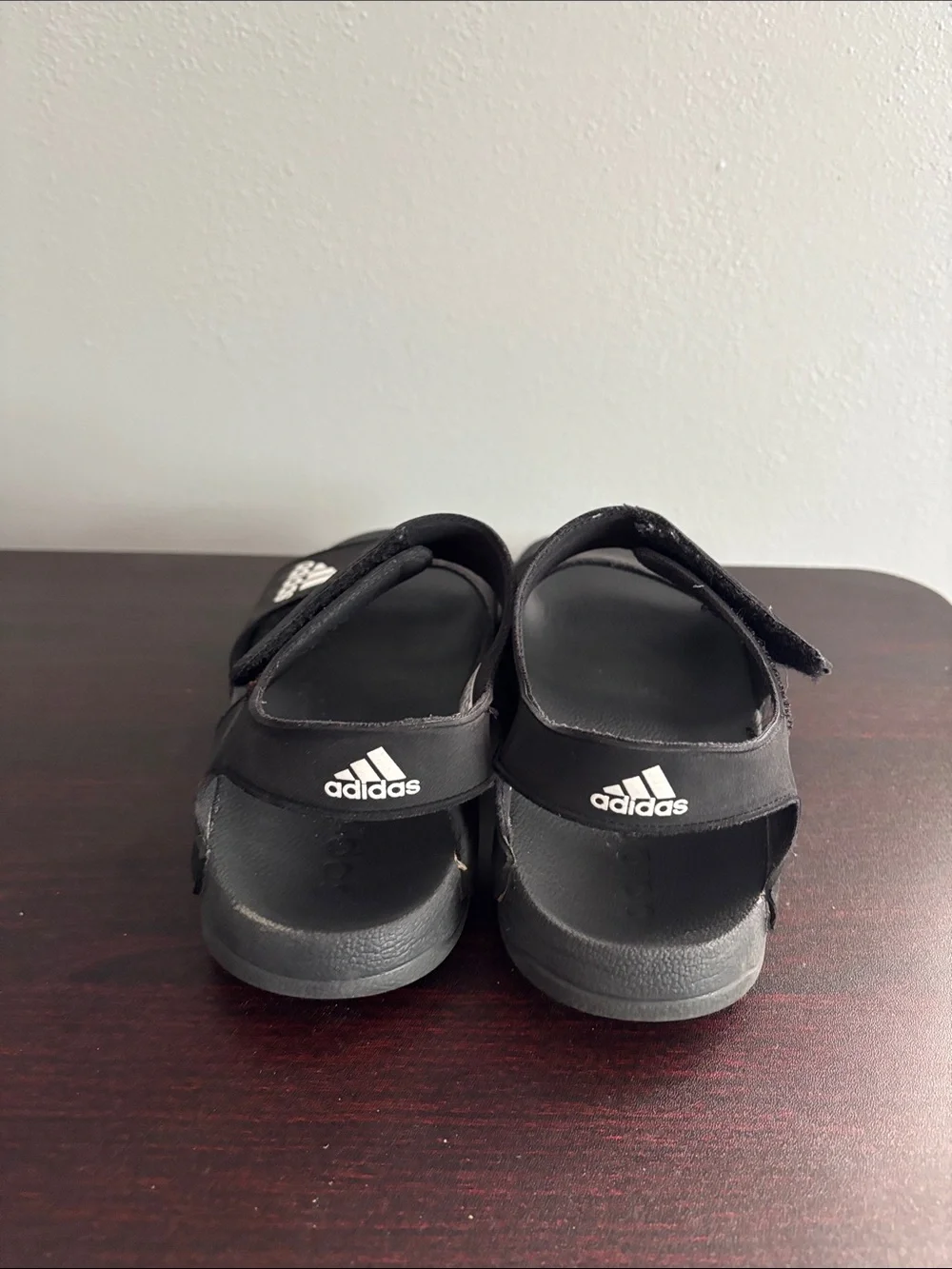 adidas Black Kids' Dual-Strap Sport Sandals